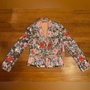 ALICE + OLIVIA Flower Sequin Blazer